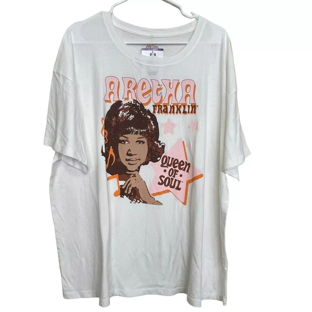 NWT Licensed‎ Aretha Franklin Queen Of Soul Graphic Band Tee T-Shirt XXL